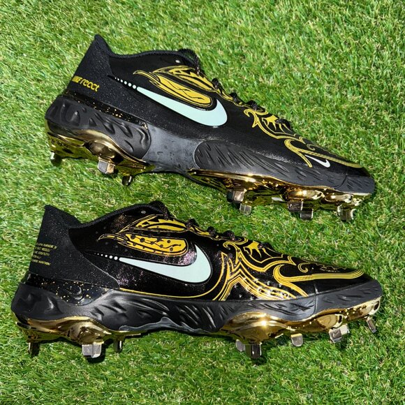 Nike Alpha Huarache Elite 3 Low Baseball Cleats Black Gold Men\'s CV3553-001 main image 5